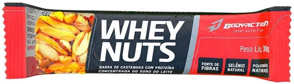 Kit 5x Barra De Castanhas Whey Nuts 12 Unid 30g - Bodyaction