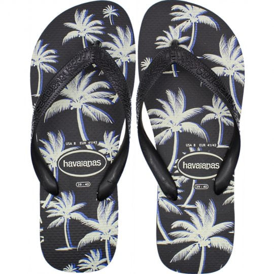 Chinelo Preto Branco Masculino Aloha Havaianas 41 42 chinelo-preto-branco-masculino-aloha-havaianas-41-42